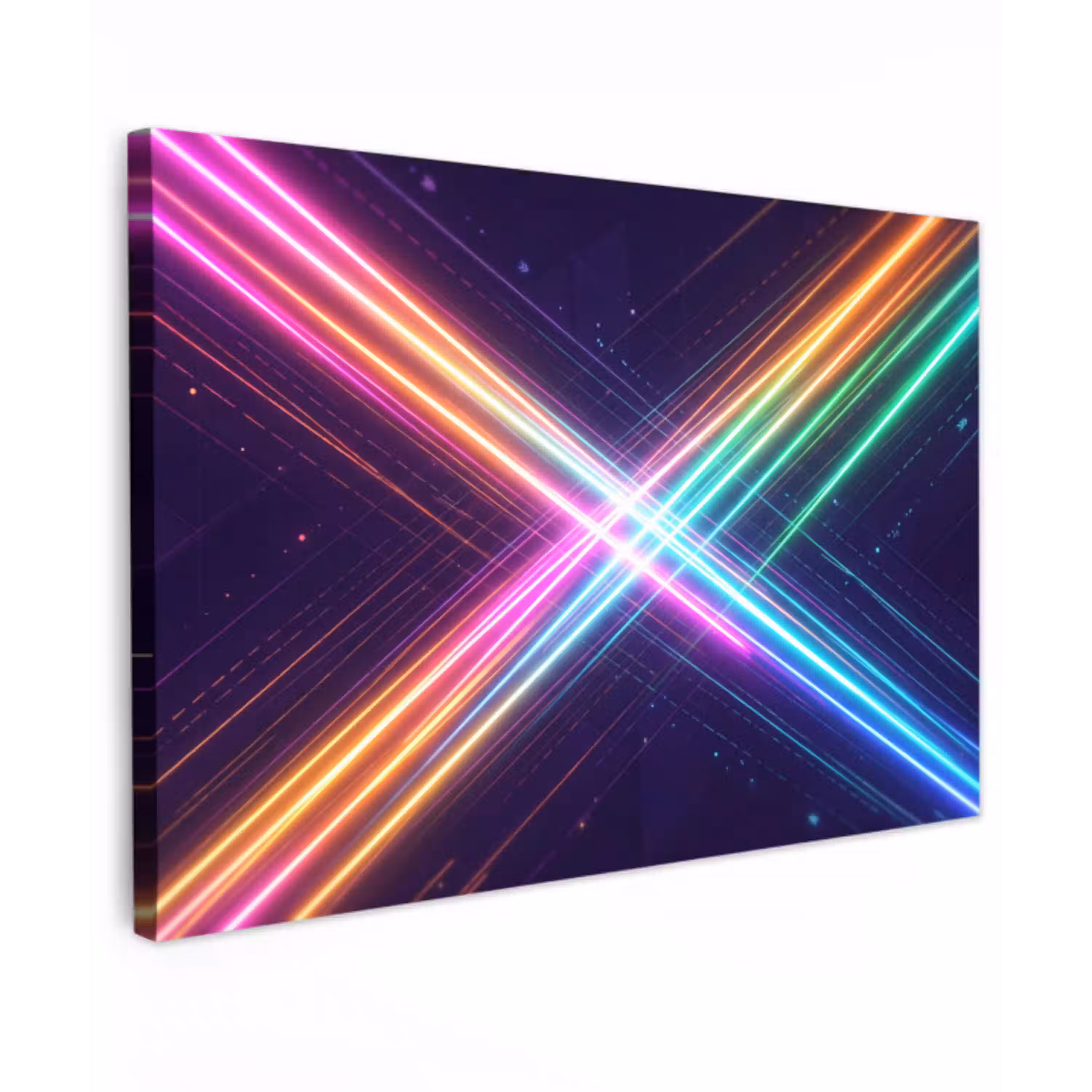 Kruisen - Lasterstralen - Neon Tuinposter op houten frame 2 cm dik klein -3d