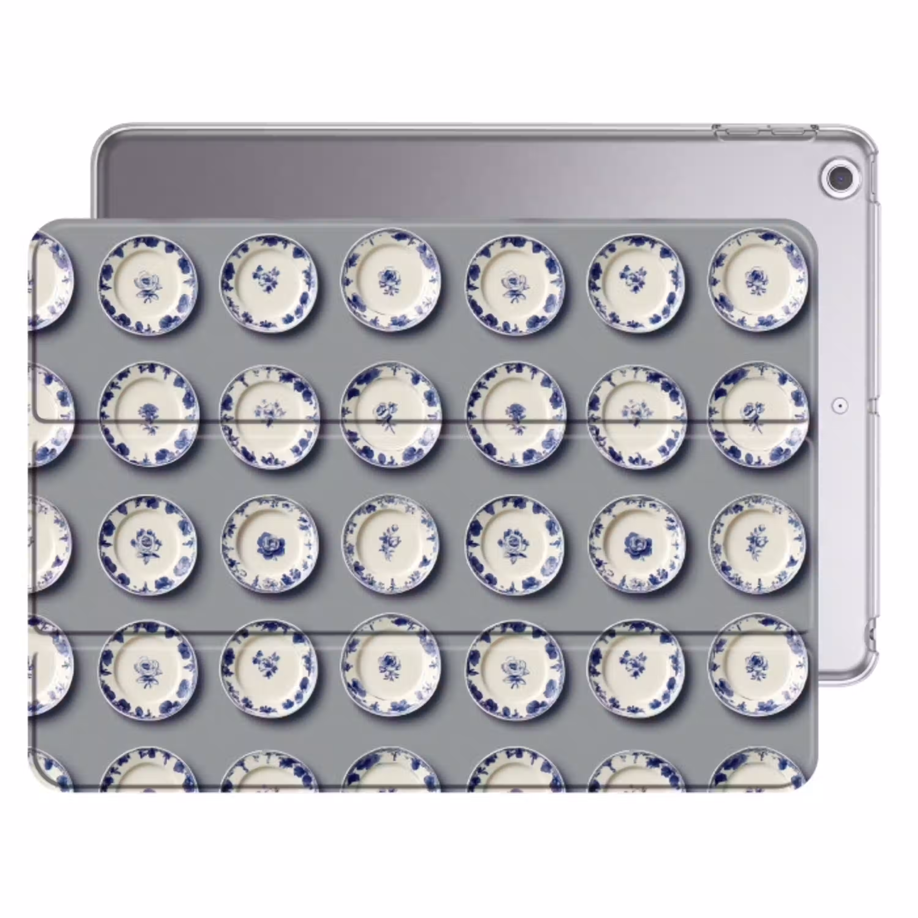 Borden - Bloemen - Blauw - Wit Apple iPad 2017 middel 1172 -threedimensional_3d_global