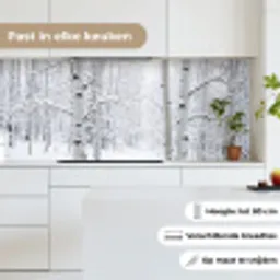 Berkenbomen - Sneeuw - Winter - Bos - Wit keuken achterwand 2 middel -sfeer4_NL