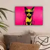 Kat - Art - Zonnebril - Roze canvas 2cm klein -sfeer1