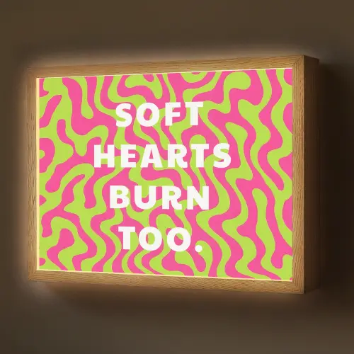 Abstract - Quote - Centraal - Roze Light Box met batterij (Wandlamp) middel -z3d_website
