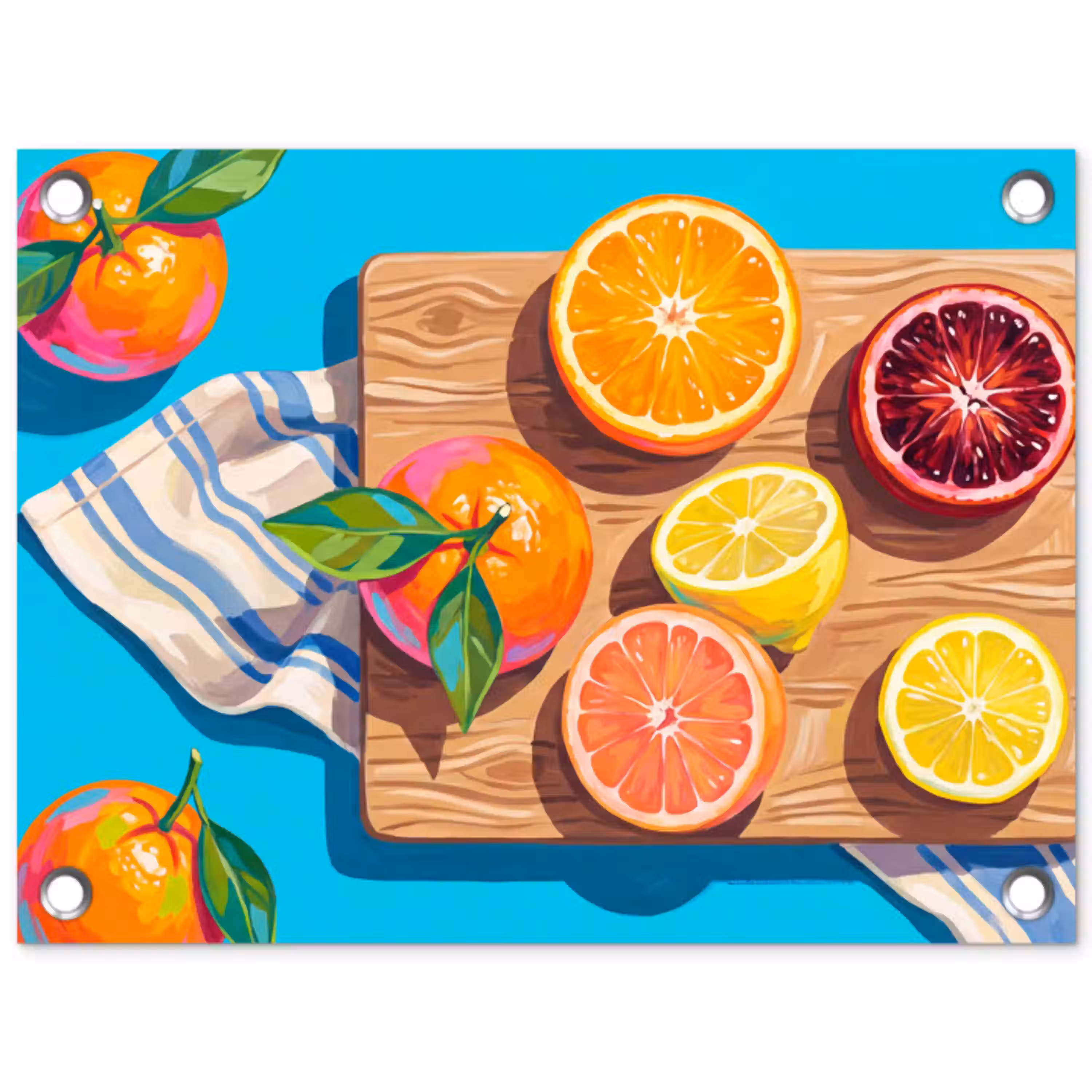 Fruit - Snijplank - Blauw tuinposter los doek klein -3d