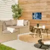 Golven - Blauw - Schuim tuinposter los doek klein -sfeer4