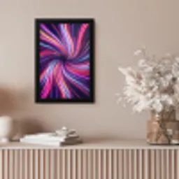 Abstract - Swirl - Futuristic - Neon fotolijst zwart zonder passe partout klein -sfeer5