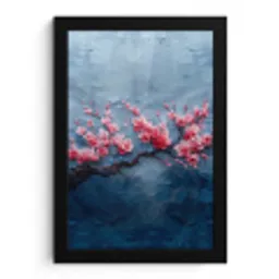 Bloesem - Bloem - Roze - Tak fotolijst zwart zonder passe partout klein -3d