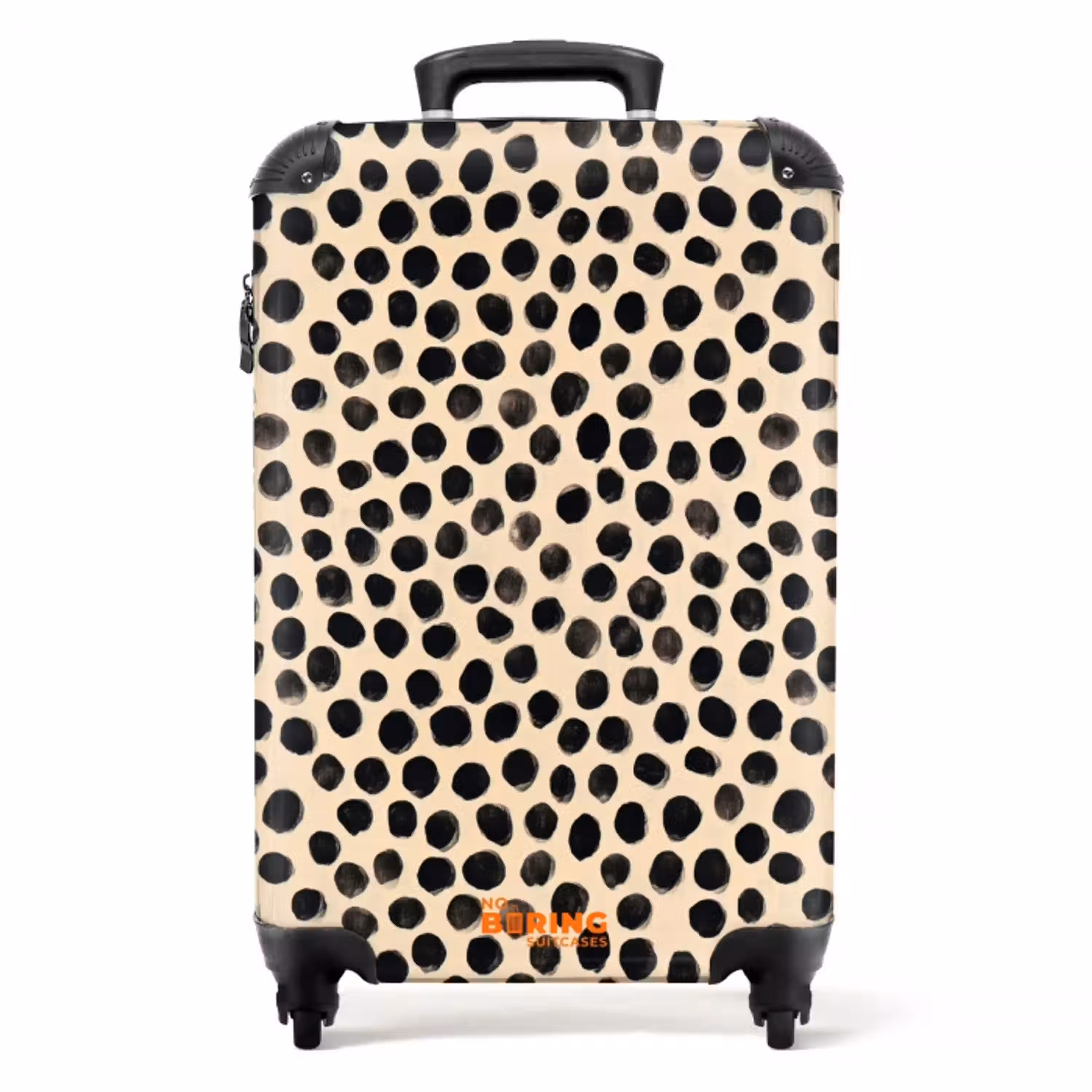 Stippen - Patroon - Zwart NBS - Handbagage koffer - Volwassenen Unisex middel -productfoto_recht