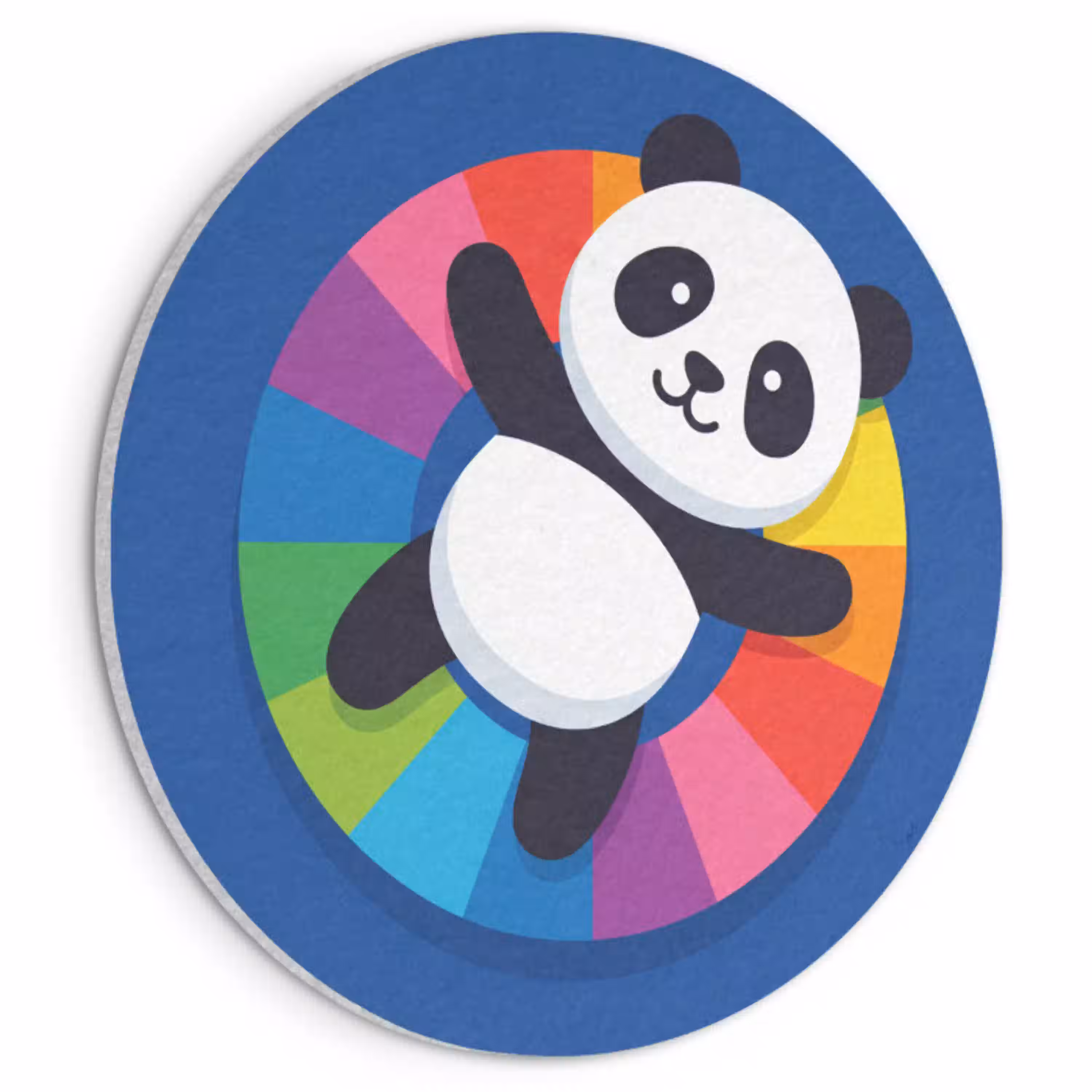 Dieren - Cartoon - Kleurrijk - Modern - Speels Akoestische PET Vilt - Rond klein -3d