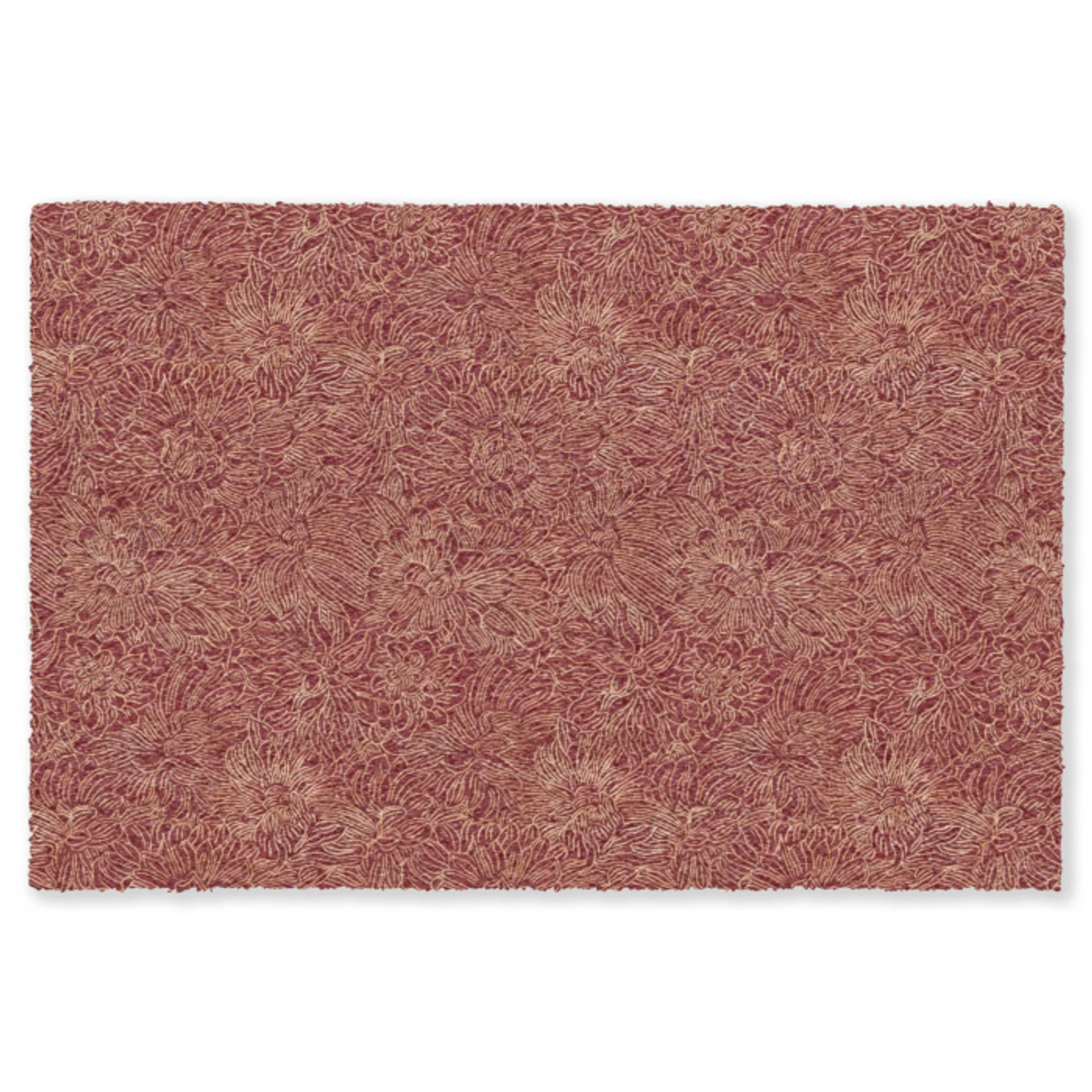Bloemen - Motief - Rood Vloerkleed Rechthoek klein 1091 -3d