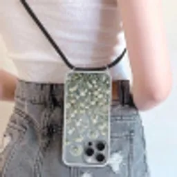 Bloemen - Botanisch - Blauw Hoesje iPhone 16 Pro Max met koord klein -sfeer5