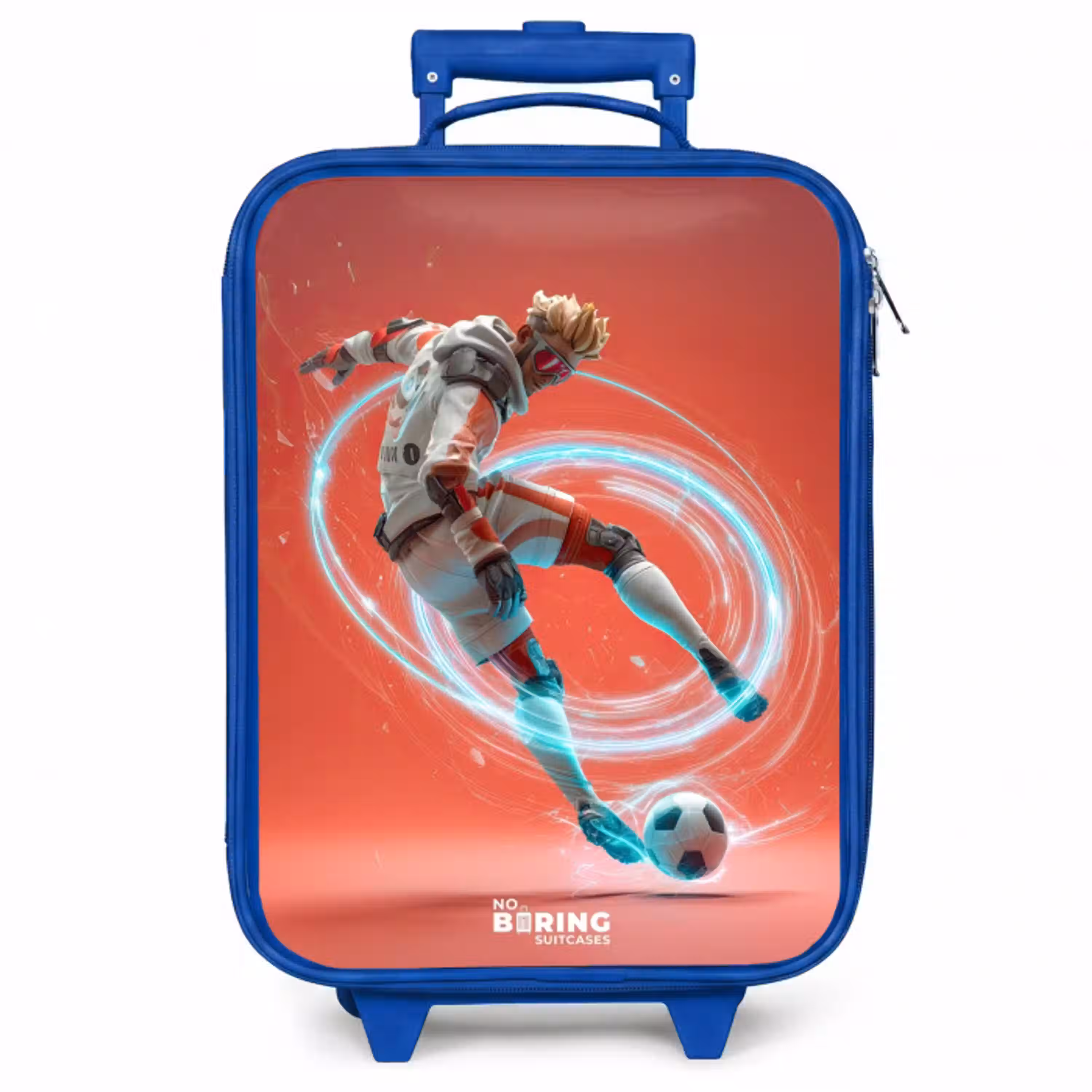 Voetbal - Jongen - Rood - Lichtcirkel Kinderkoffer - Blauw klein -zzz_website3d