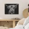 Schotse Hooglander - Horens - Zwart - Wit - Koe - Wild - Dieren PET vilt klein -sfeer3
