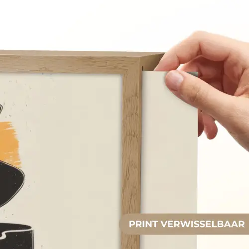 Vleugel - Zwart - Abstract - Illustratie Light Box met batterij (Wandlamp) middel -USP_websiteprintNL