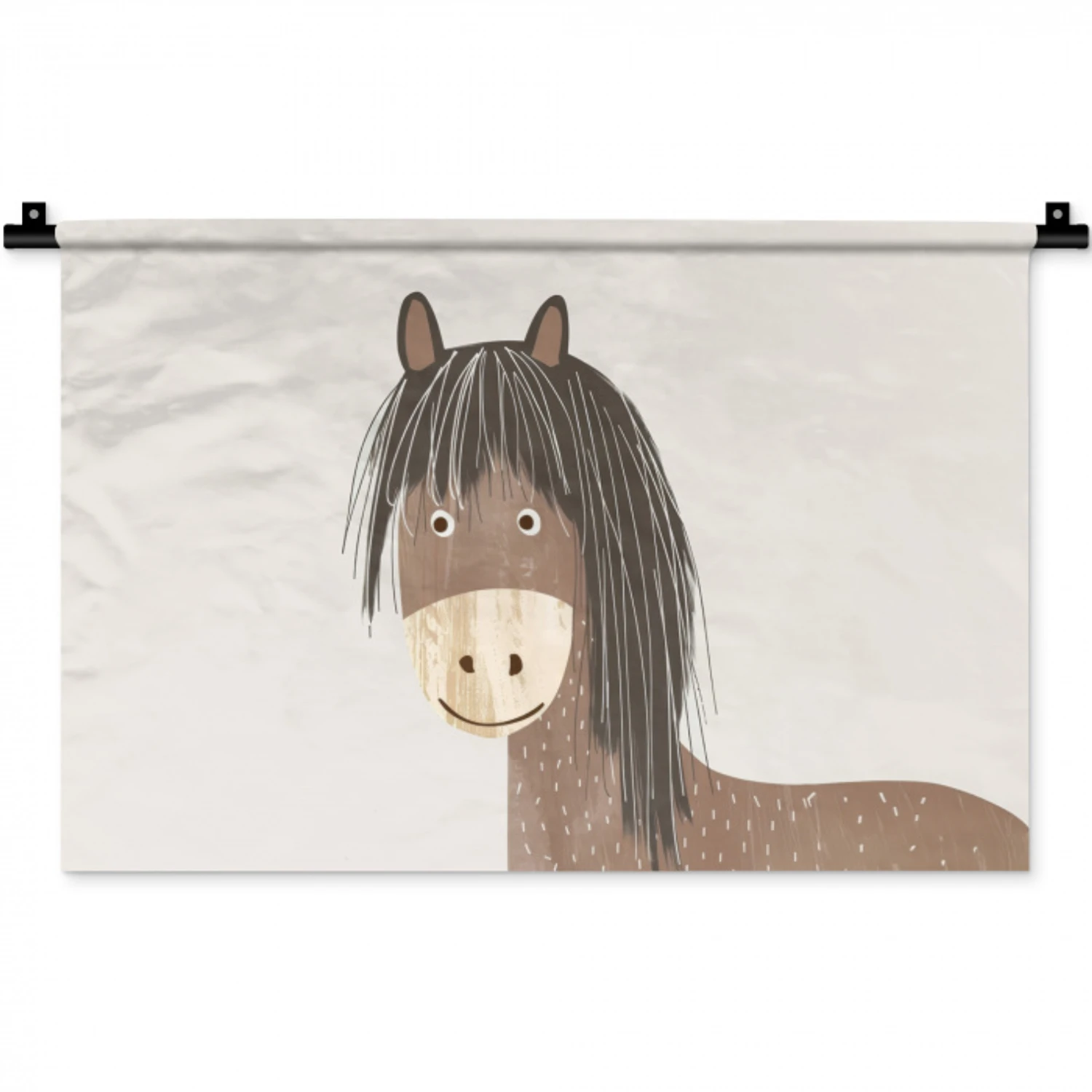 Paard - Dier - Pastel kleuren - Paarden Wandkleed katoen klein -zz3d