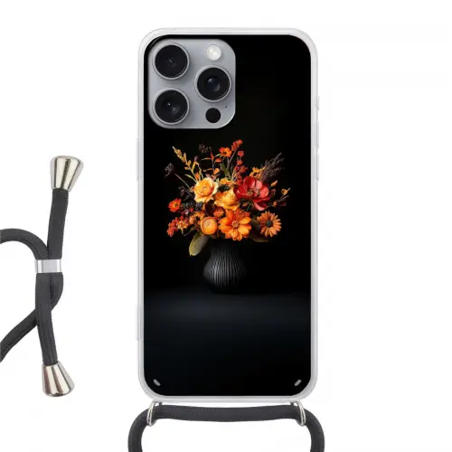 Herfst - Boeket - Oranje Hoesje iPhone 16 Pro Max met koord klein -3d