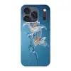 Lelies - Blauw - Glazen Telefoonhoesje iPhone 17 Pro klein -3d