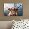 Schotse hooglander - Bergen - Portret canvas 2cm klein -sfeer3