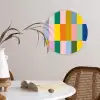 Stroken - Blauw - Patroon - Abstract Wandcirkel kunststof plaat 5mm dik klein -sfeer4