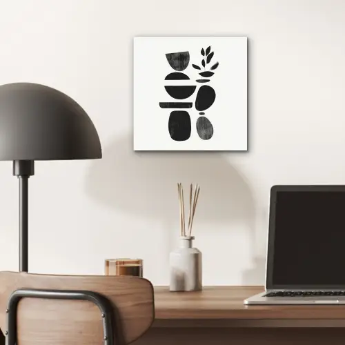 Japandi - Zwart - Abstract aluminium wit klein -sfeer5