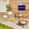 Badass - Panterpint - Schaduw - Roze Tuinposter op houten frame 2 cm dik klein -sfeer2