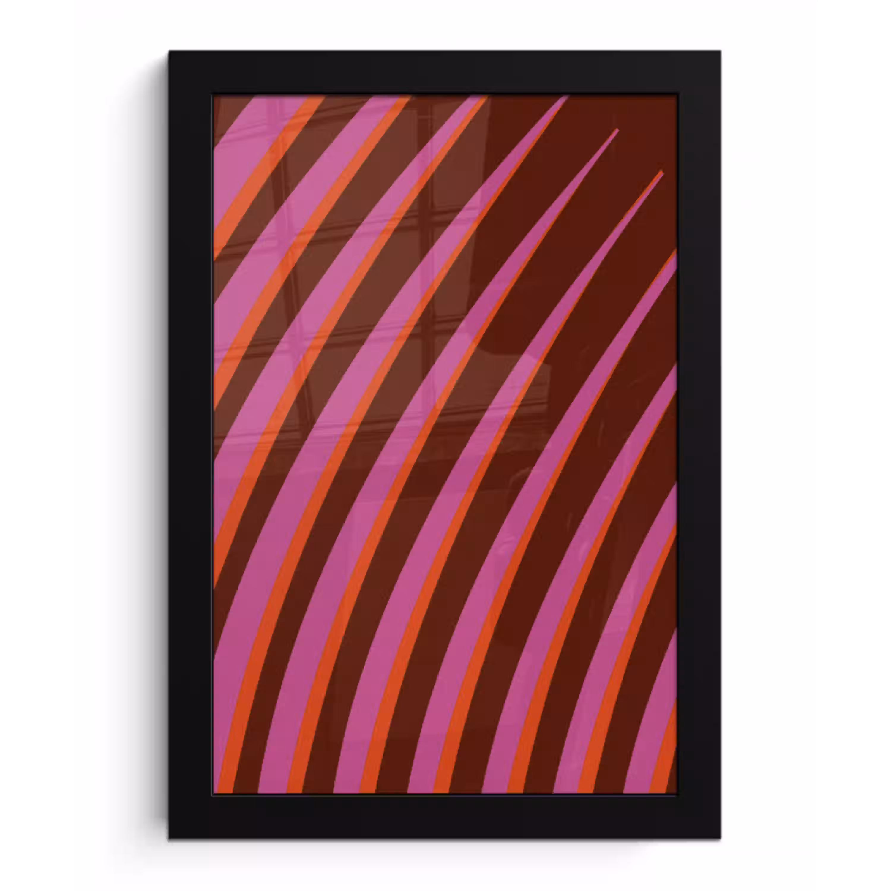 Lijnen - Rood - Beweging fotolijst zwart zonder passe partout klein -3d