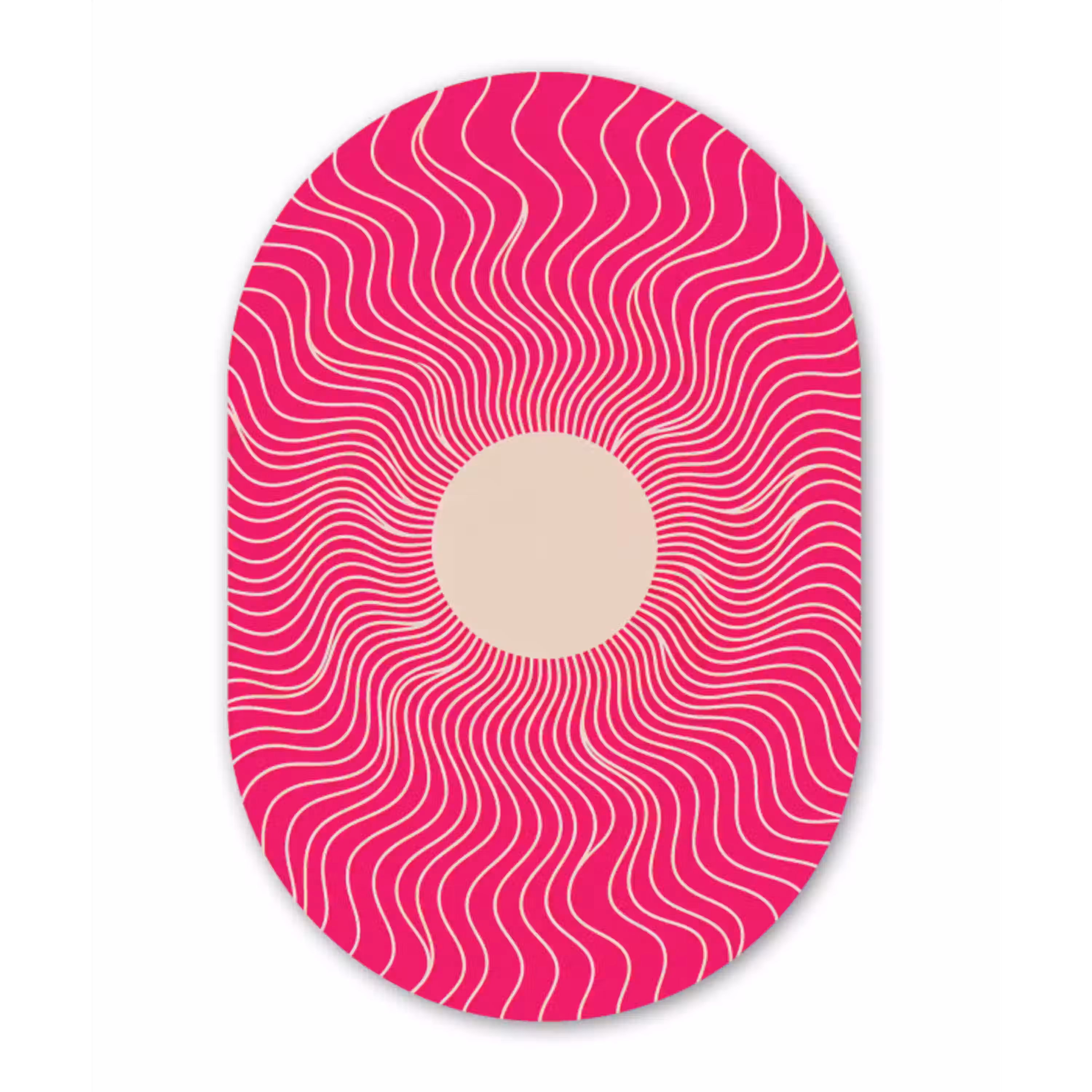 Abstract - Patroon - Roze Wandcirkel Ovaal Glas middel -3d