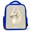 Eenhoorn in neutrale kleuren Kinderrugzak - Blauw middel -3d
