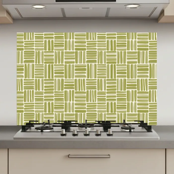 Vlecht - Patroon - Groen keuken achterwand spatscherm klein 900 -3d_website