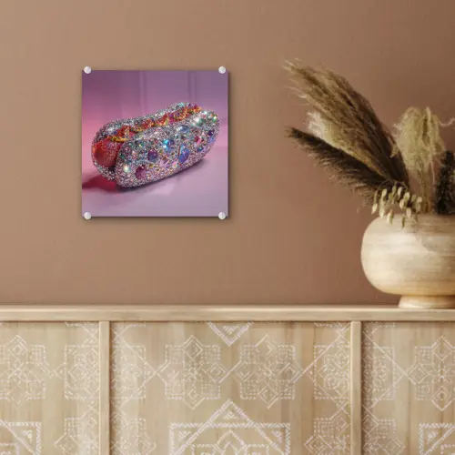 Hotdog - Steentjes - Glitters - Paars plexiglas 5mm klein -sfeer5