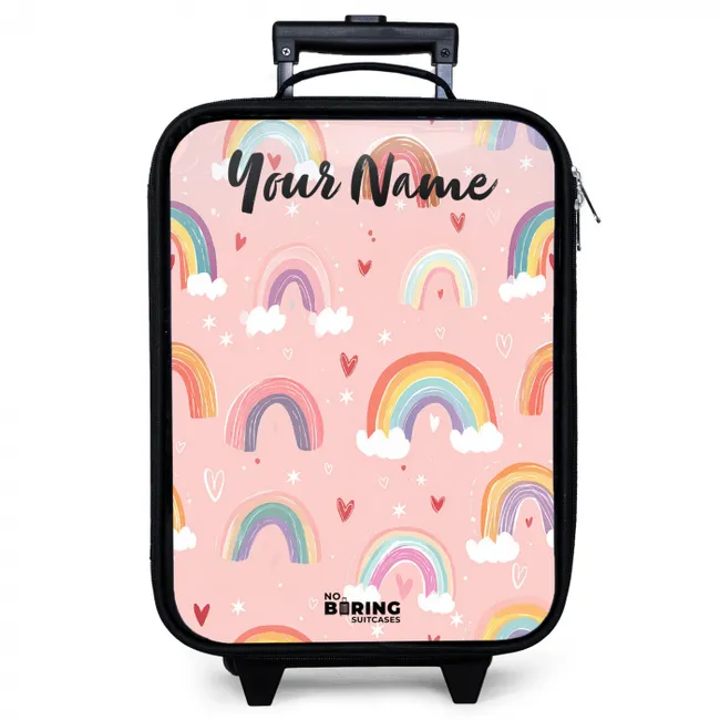 Children's suitcase with name - Rainbow - Pattern - Pastel