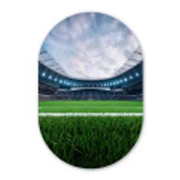 Voetbal - Stadion - Sport - Groen Wandcirkel Ovaal Forex klein -3d