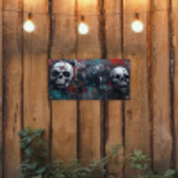 Schedels - Graffiti - Abstract tuinposter los doek klein -sfeer1