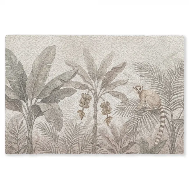 Vloerkleed - Natuur - Jungle - Ringstaartmaki - Bruin
