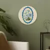 Lijst - Bloemen - Lichtblauw - Illustratie Akoestische PET Vilt - Rond klein -sfeer2