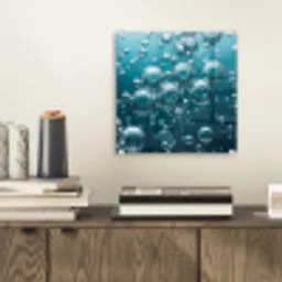 Luchtbellen - Dynamisch - Blauw plexiglas 5mm klein -sfeer1