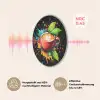 Koffie - Graffiti - Drinken - Abstract Akoestische PET Vilt - Rond klein -USP_DE