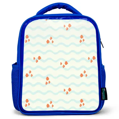 Golf - Vis - Blauw - Oranje Kinderrugzak - Blauw middel 862 -3d