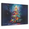 Kerstboom - Kerst - Abstract - Kleurrijk Textielframe zwart klein -3d