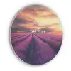 Lavendelveld - Quote - Zonsondergang Akoestische PET Vilt - Rond klein -3d