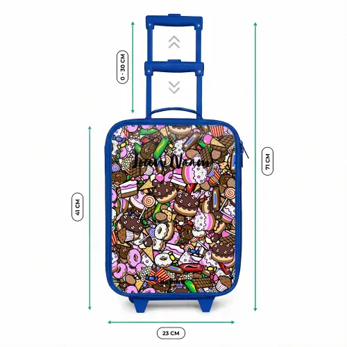 Overvol patroon met lekkernijen Kinderkoffer - Blauw klein -productfoto_formaten