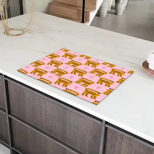 Katten - Roze - Hartjes Inductie beschermer vinyl 3mm klein 276 -sfeer8