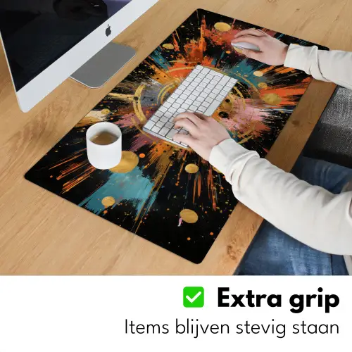 Explosie - Verfstructuur - Goud - Abstract Muismat XXL klein -sfeer3