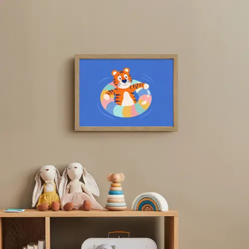 Tijger - Zwemband - Water Light Box met batterij (Wandlamp kind) middel -sfeer2_kind