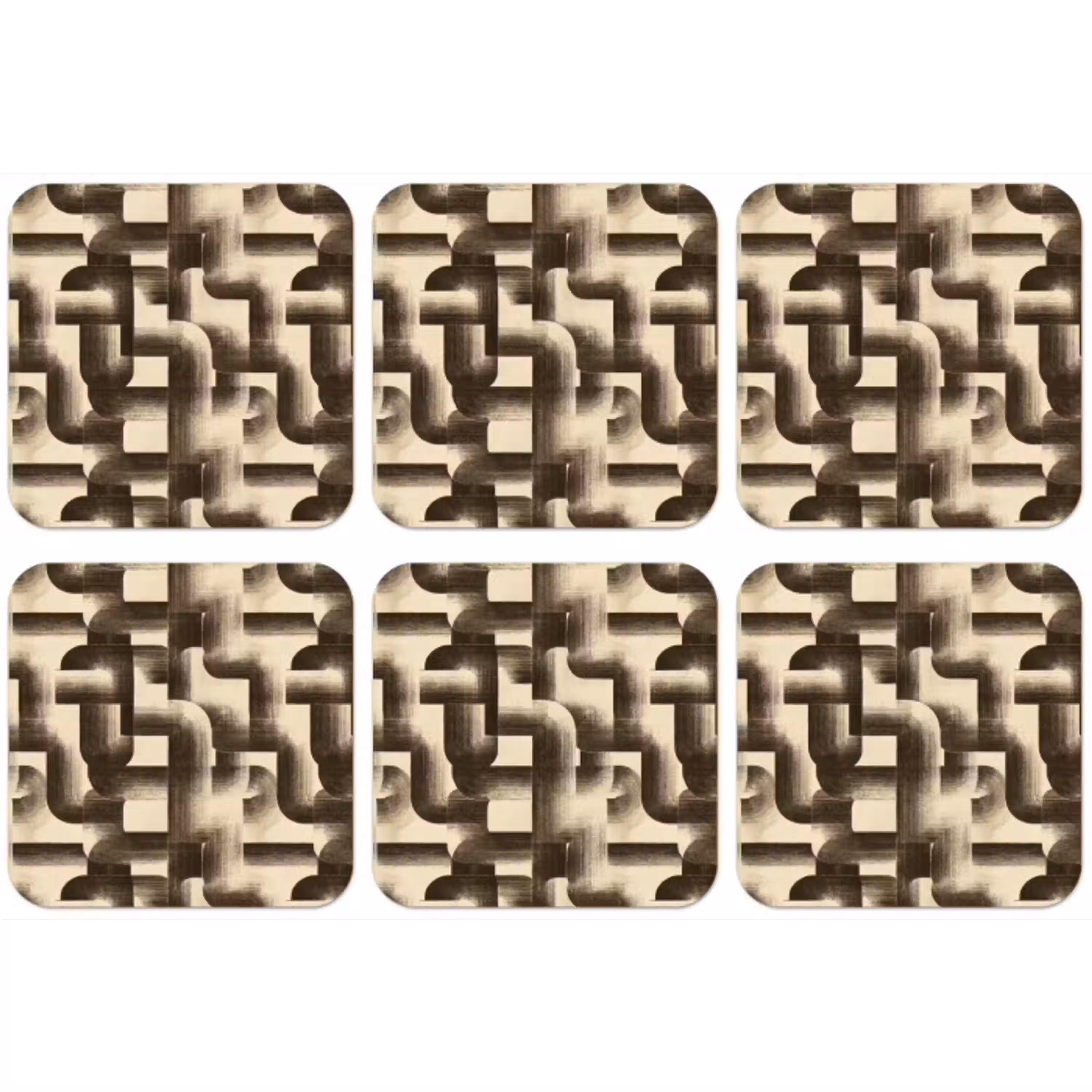 Abstract - Retro - Zwart onderzetter kurk middel 366 -zkaufland3dotto