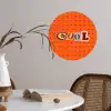 Cool - Stippen - Oranje Wandcirkel behangsticker klein -sfeer3