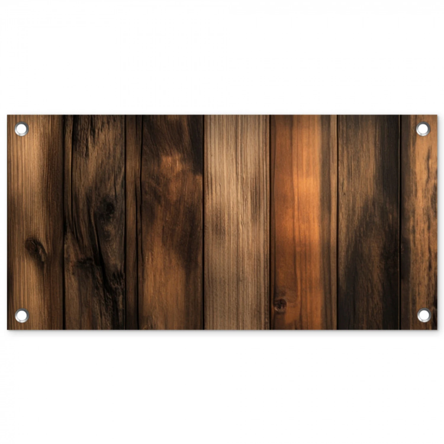 Hout - Rustiek - Donkere Planken tuinposter los doek klein -3d
