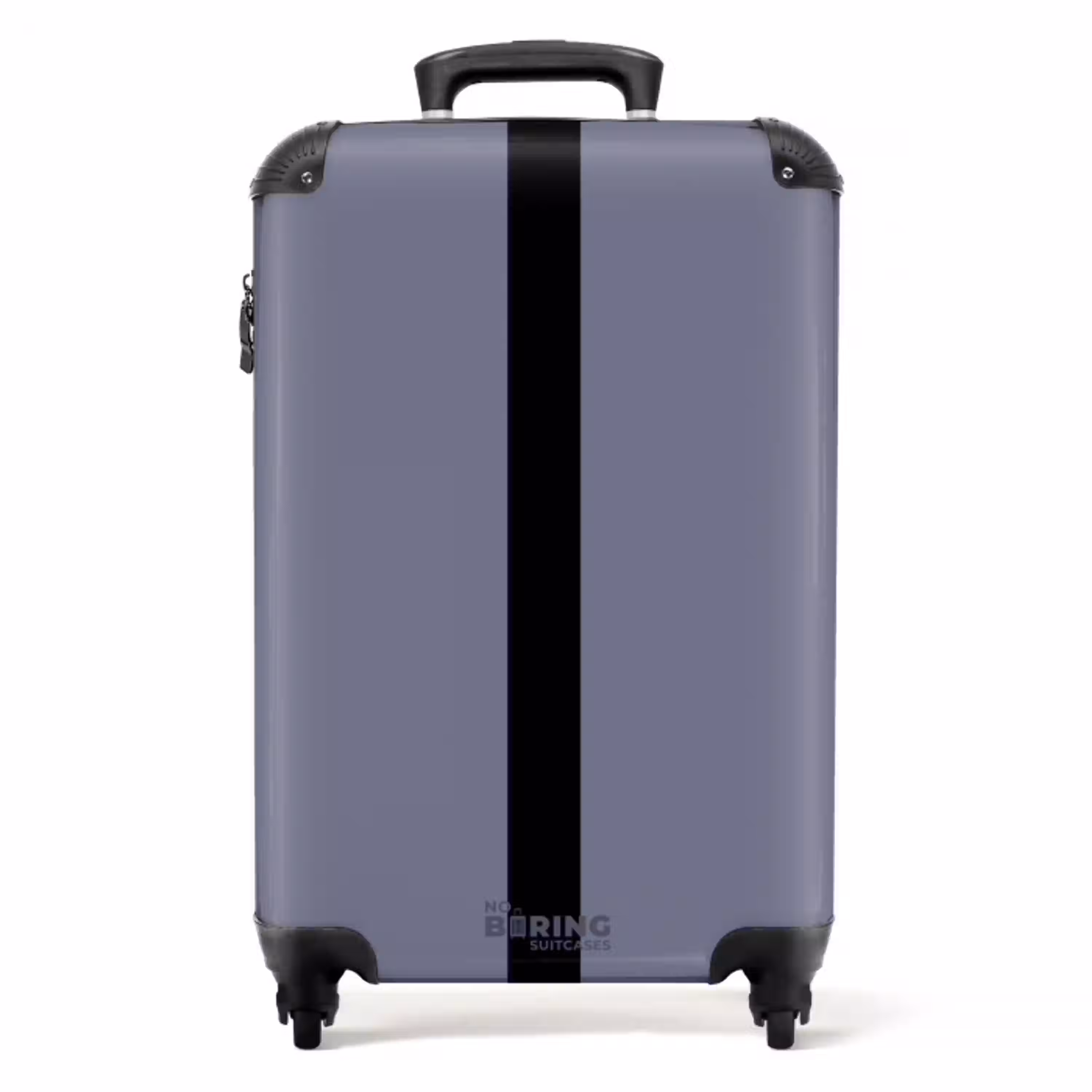 Minimal - Grijsblauw met zwarte streep NBS - Handbagage koffer - Unisex middel -productfoto_recht