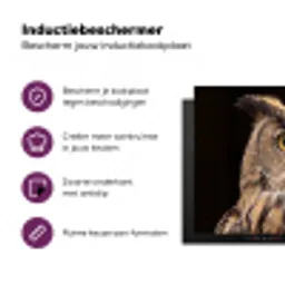 Oehoe - Uil - Portret - Bruin Inductie beschermer vinyl 3mm klein -zzzzzzz-cc-usp