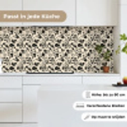 Bloemen - Dessin - Zwart keuken achterwand 2 middel 871 -sfeer4_DE