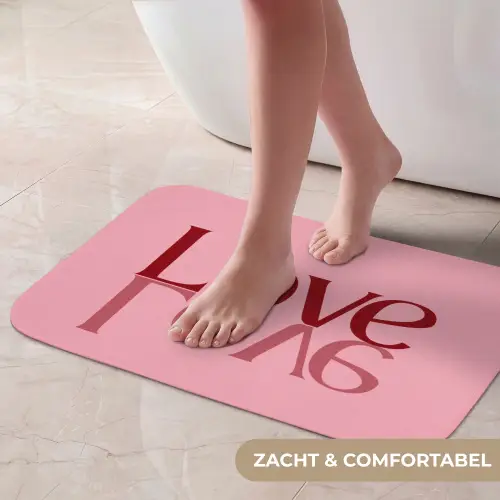 Love - Roze - Spiegeling Badmat klein -USP_ZachtNL
