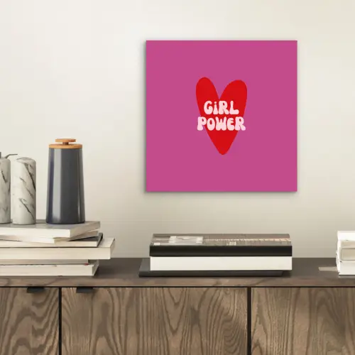 Girl power - Hart - Roze - Rood aluminium wit klein -sfeer1